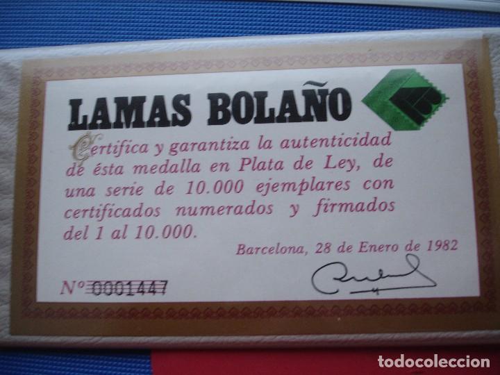 Medaglie tematiche: 1982 MEDALLA MUNDIAL DE FUTBOL, LAMAS BOLA&Ntilde;O ESTUCHE CERTIFICADO
