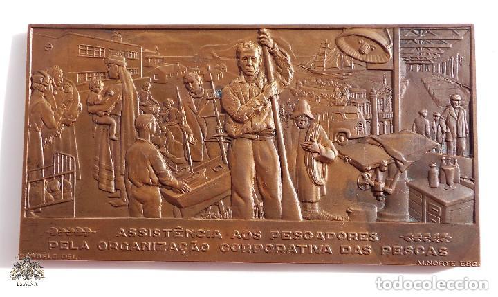 Medallas temáticas: MEDALLA ORGANIZACIÓN COOPERATIVA DE PESCA 1955.- 13 CM DE LARGO - Foto 6 - 134791190
