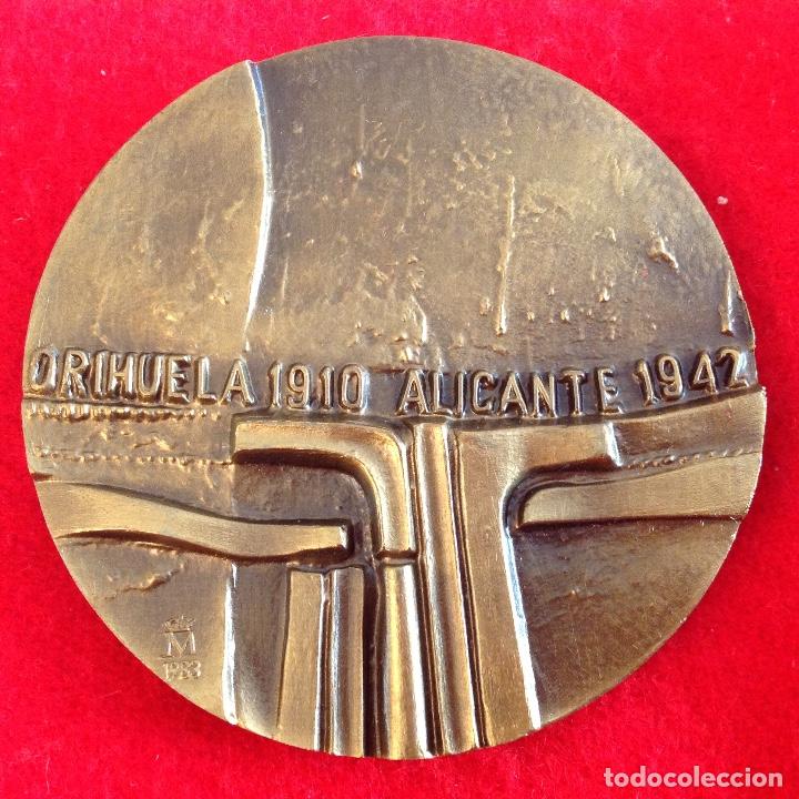 Medallas temáticas: Medalla de bronce, Homenaje a Miguel Hernandez, de 80 mm de diámetro, FNMT, nueva. - Foto 1 - 205204652