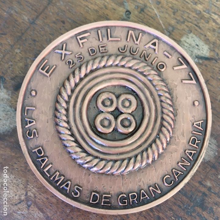 Medallas tem&aacute;ticas: Medalla Cultura Guanche Exfilna 77 de Las Palmas de Gran Canaria, mide 64mm