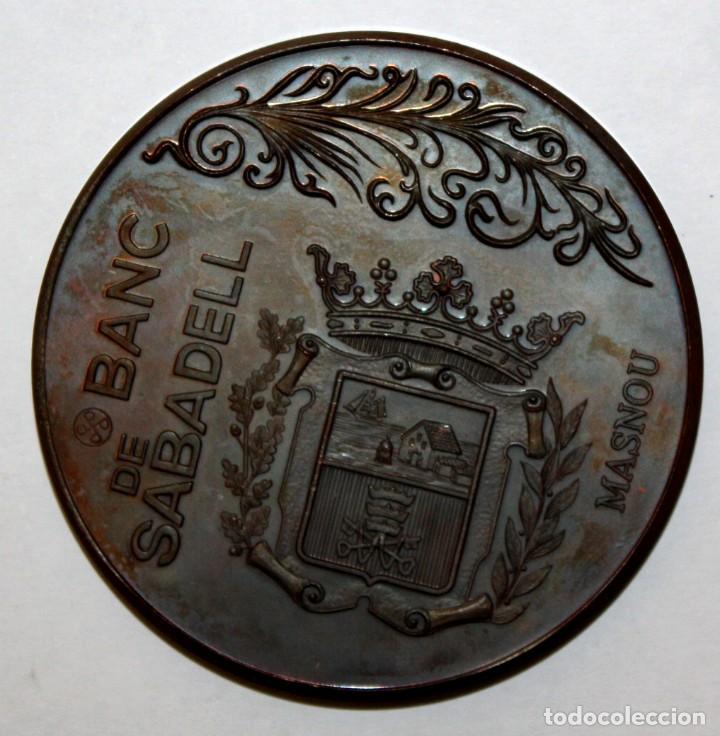 Medallas temáticas: MEDALLA INAGURACION SUCURSAL DEL BANCO DE SABADELL EN EL MASNOU. AÑO 1975