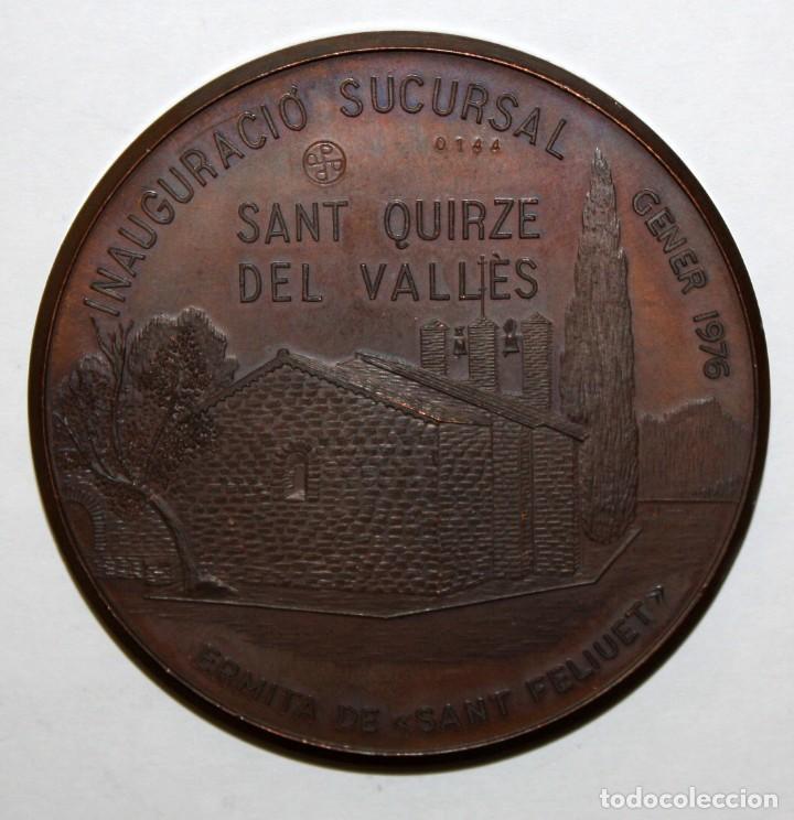 Medallas temáticas: MEDALLA INAGURACION SUCURSAL DEL BANCO DE SABADELL EN SANT QUIRZE DEL VALLES. GENER DEL AÑO 1976