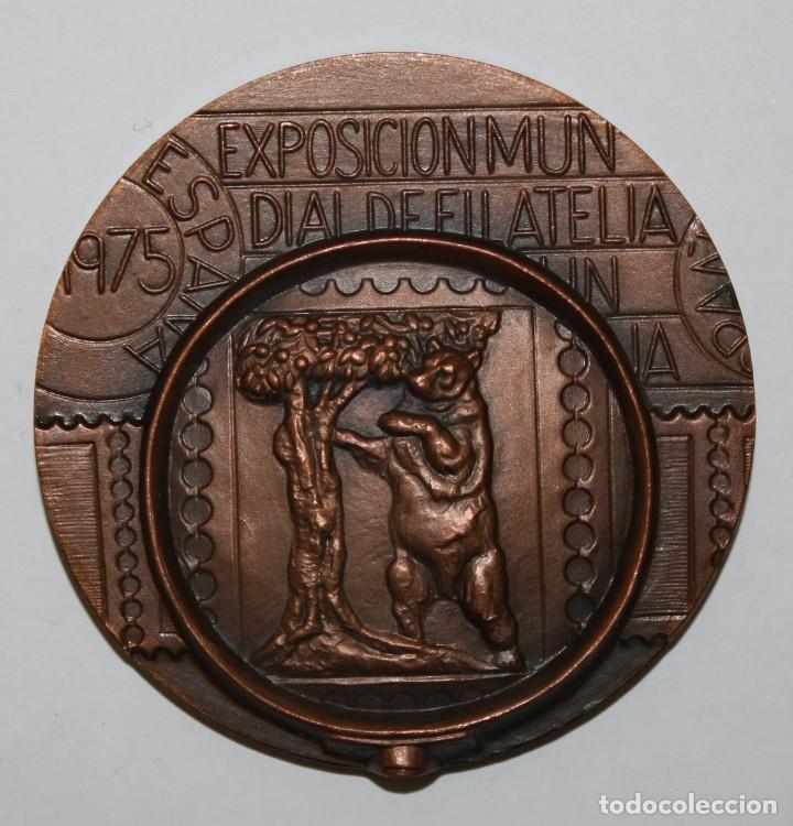 Medallas temáticas: MEDALLA BRONCE EXPOSICION MUNDIAL DE FILATELIA, EN MADRID, ESPAÑA 1975
