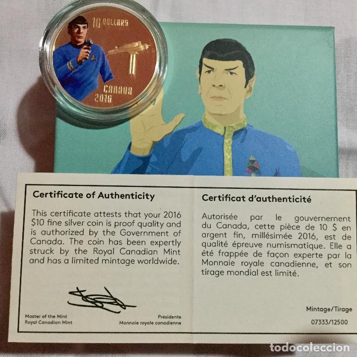 Medallas tem&aacute;ticas: Moneda Star Trek Canada. Mr Spock - Foto 4