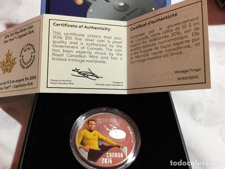 Medallas tem&aacute;ticas: Moneda Star Trek Canada. Capit&aacute;n Kirk - Foto 4