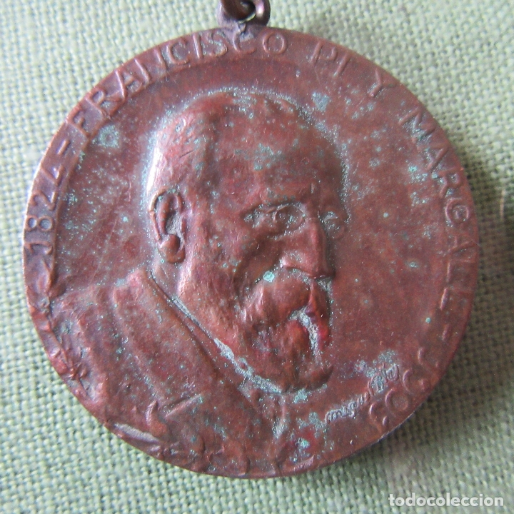 Medalhas tem&aacute;ticas: medalla bronce francisco pi y maragall 1824-1901