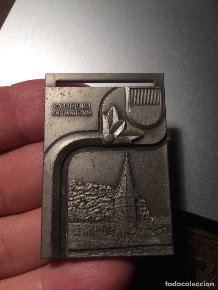 Medalhas tem&aacute;ticas: Medalla de la KRUMMTURM en la comuna suiza de Soleura o Solothurn. 33x50 mm