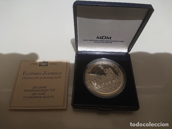 Medaglie tematiche: Medalla 200 JAHRE BRANDENBURGER TOR - 200 aniversario monumeto BRANDENBURGE , Leer y ver Imagenes .