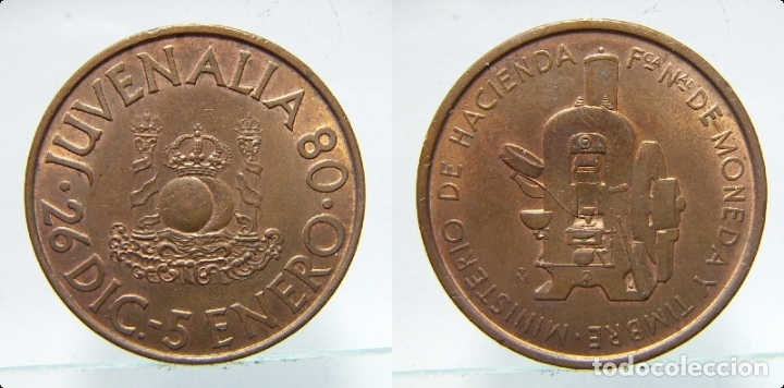 Medaglie tematiche: MEDALLA CONMEMORATIVA - JUVENALIA 80 FABRICA NACIONAL DE MONEDA Y TIMBRE 30 mm