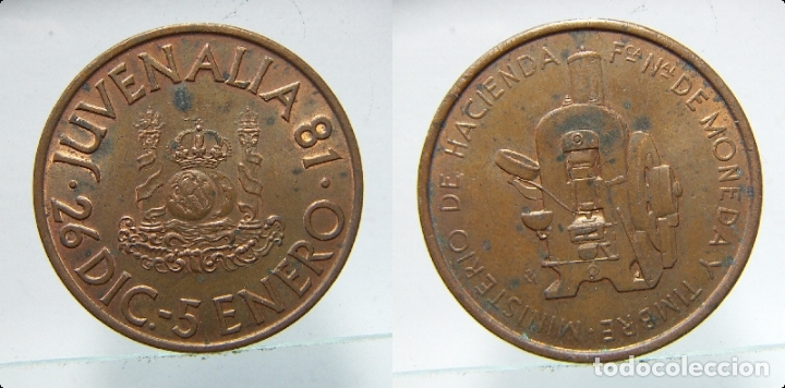 Thematic medals: MEDALLA CONMEMORATIVA - JUVENALIA 81 FABRICA NACIONAL DE MONEDA Y TIMBRE 30 mm