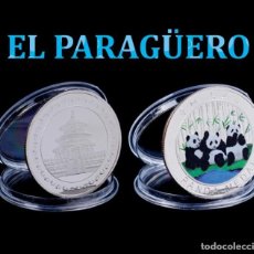 Medallas temáticas: MEDALLA TIPO MONEDA PLATA ( HOMENAJE A LOS OSOS PANDA ) - PESA 13,78 GRAMOS - Nº9