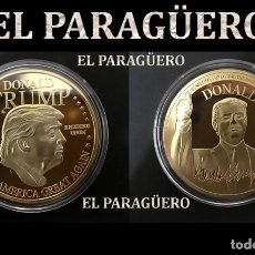 Medallas temáticas: MEDALLA TIPO MONEDA ORO 24 KILATES ( EE.UU HOMENAJE AL 45º PRESIDENTE DONALD TRUMP)PESO 24 GRA -Nº1