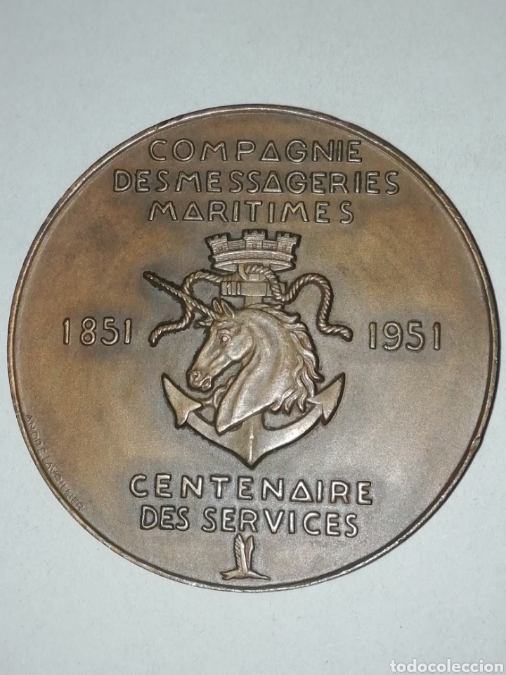 Medallas tem&aacute;ticas: Medalla, Compa&ntilde;&iacute;a naviera, Centenario de servicios - Foto 2