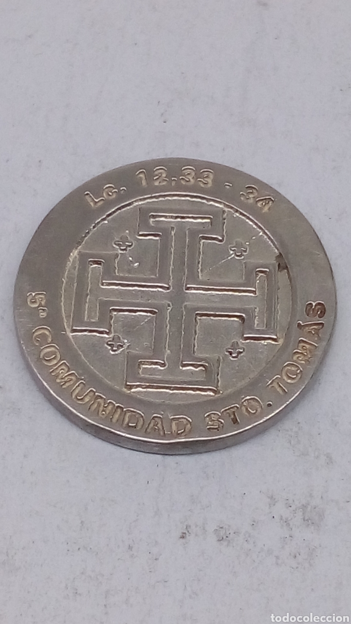 Medallas tem&aacute;ticas: Moneda de plata religiosa comunidad santo tomas - Foto 1