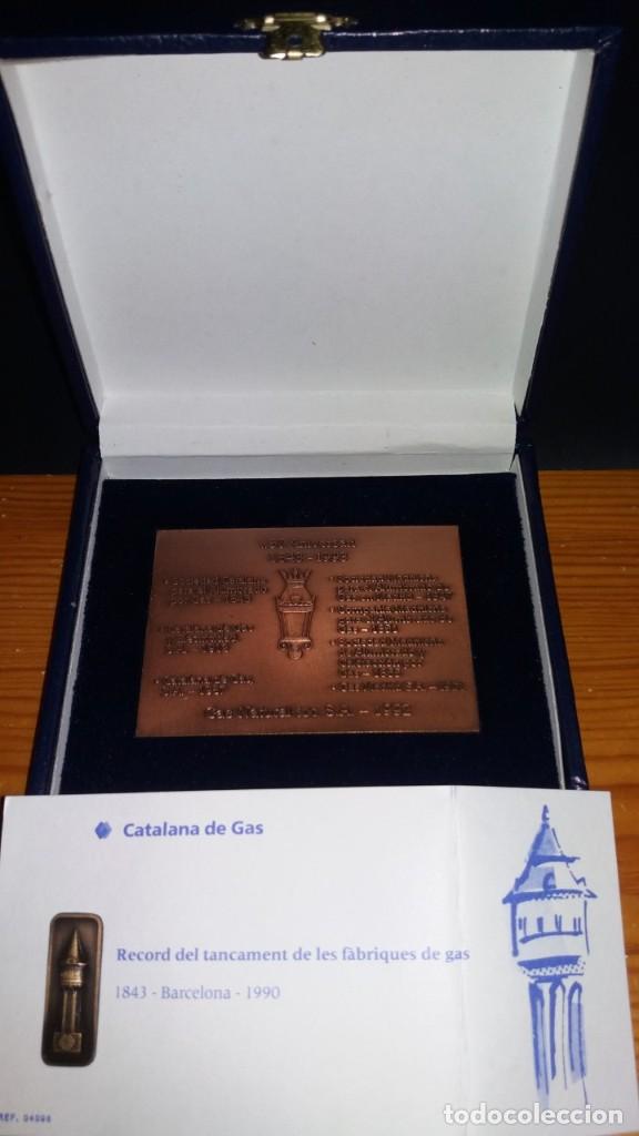 Medallas tem&aacute;ticas: MEDALLA Y PIN DE RECORD DEL TANCAMENT DE LES FABRIQUES DE GAS 1843-1990 (CATALANA DE GAS)