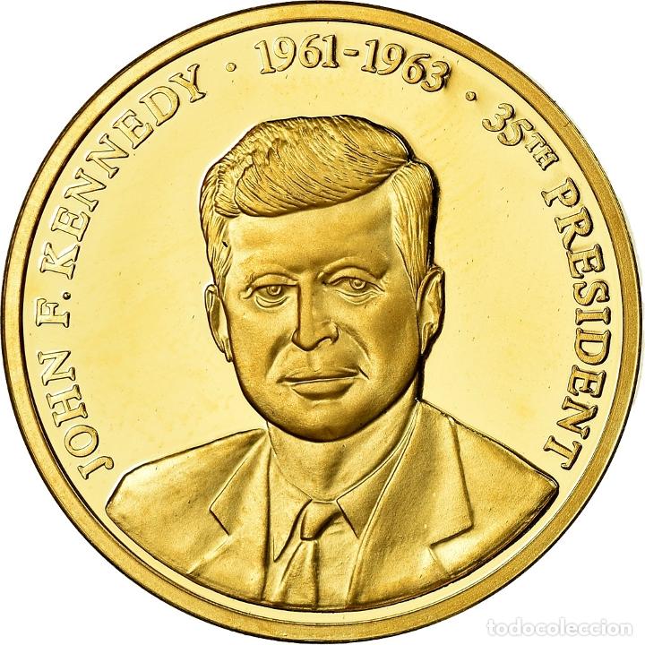 Medalhas tem&aacute;ticas: [#716980] Estados Unidos de Am&eacute;rica, medalla, Les Pr&eacute;sidents des Etats-Unis, J. Kennedy