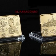 Medallas temáticas: LINGOTE 50 LIBRAS ORO DE 24 KILAT 47 GRAMOS( REINA ELIZABETH 2ª Y CHRISTOFER WREN )Nº4