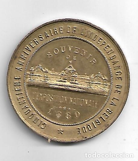 Medalhas tem&aacute;ticas: Souvenir de l&acute;Exposition Nationale 1880 cinquantiene anniversaire de l&acute;independance de la Belgique