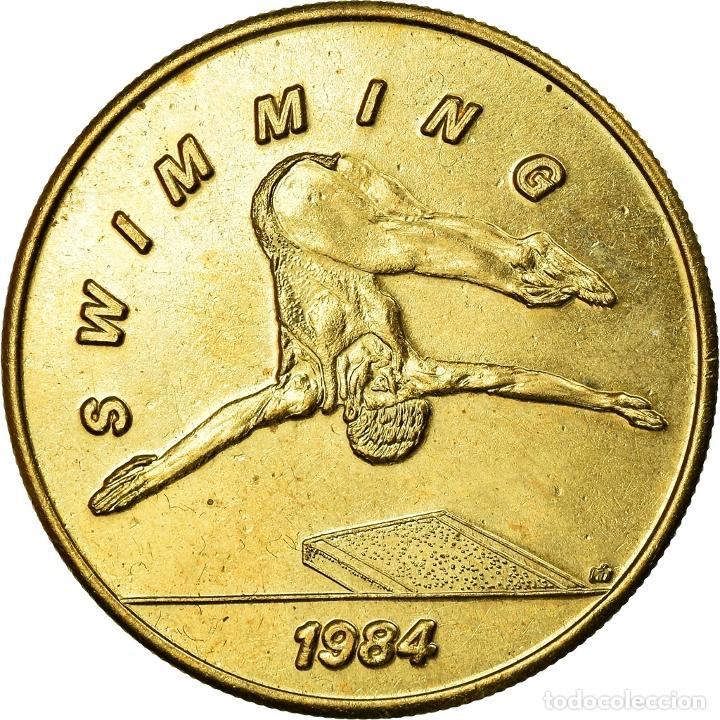 Thematische Medaillen: [#719203] Estados Unidos de Am&eacute;rica, medalla, Jeux Olympiques de Los Angel&egrave;s, Swimming