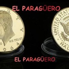 Medallas temáticas: ESTADOS UNIDOS 1/2 DOLAR 1964 MEDALLA ORO TIPO MONEDA(HOMENAJE PRESIDENTE KENEDI)PESO 32 GRAMOS N5. Lote 303939223