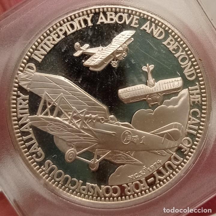 M&eacute;dailles th&eacute;matiques: Medalla - Edward Vernon Rickenbaker - Peso 26'7 gr. Plata