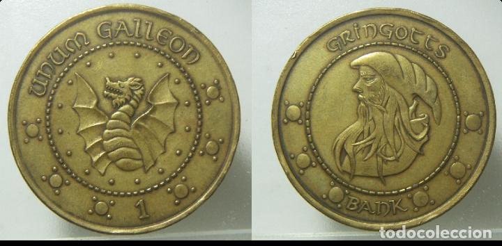Medalhas tem&aacute;ticas: MEDALLA MONEDA HARRY POTTERGRINGOTTS BANK. 1 UNUM GALLEON
