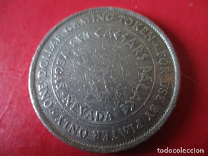 Medallas tem&aacute;ticas: Ficha de 1 $ del casino de Las Vegas. Caesars Palace