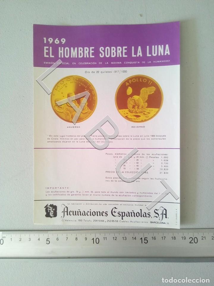 Medalhas tem&aacute;ticas: 1969 EL HOMBRE SOBRE LA LUNA acu&ntilde;aciones espa&ntilde;olas MEDALLAS NUMISMATICA C32