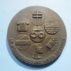 Medallas temáticas: MEDALLA CONMEMORATIVA 50 AÑOS - COMPAÑÍA TELEFÓNICA NACIONAL DE ESPAÑA 1975 - BRONCE