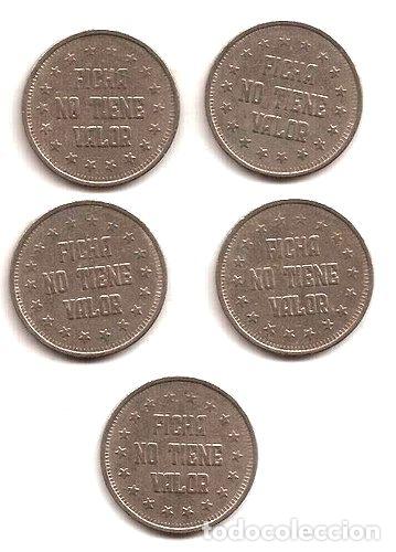 M&eacute;dailles th&eacute;matiques: 5 fichas de niquel sin valor imagen de aguila 25 cm diametr
