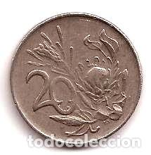 M&eacute;dailles th&eacute;matiques: sudafrica moneda de 20 cents ano 1974