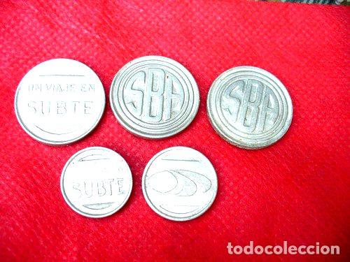 Medalhas tem&aacute;ticas: cospeles de viaje en subte de aluminio