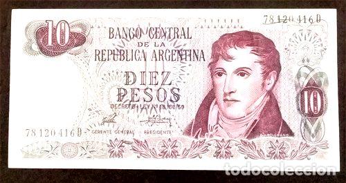 Medallas tem&aacute;ticas: billete 10 pesos ley 18188 serie d 2359