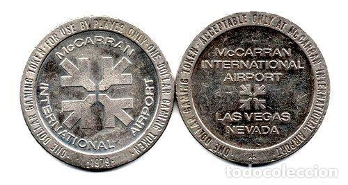 Medallas tem&aacute;ticas: ficha de casino 1 dolar aeropuerto mccarran las vegas 1979