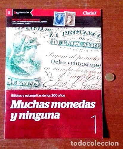 Medallas tem&aacute;ticas: fasciculo de monedas billetes y estampillas de clarin n1