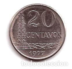Medallas tem&aacute;ticas: brasil moneda de 20 centavos ano 1977 - Foto 1
