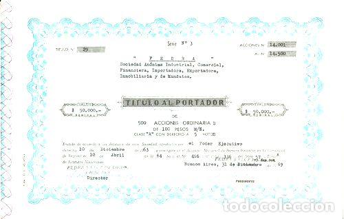 Medallas tem&aacute;ticas: titulo al portador fedra 50000 serie 3 1963