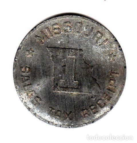Thematische Medaillen: ficha token usa estado de missouri sales tax receipt de zinc