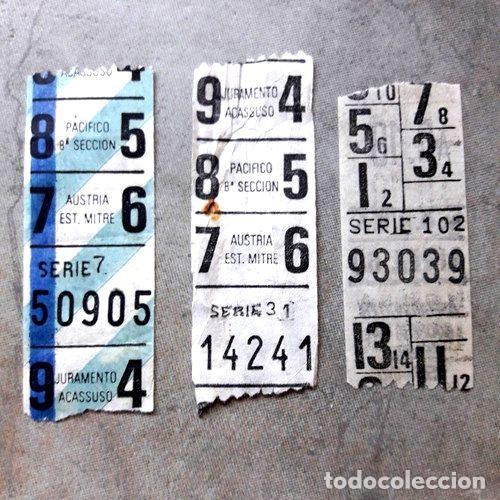 Thematic medals: tres boletos capicuas antiguos