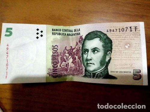 Thematic medals: billetes de 5 pesos