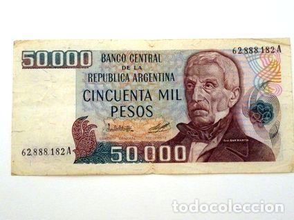 M&eacute;dailles th&eacute;matiques: billete 50000 pesos serie a estado muy bueno