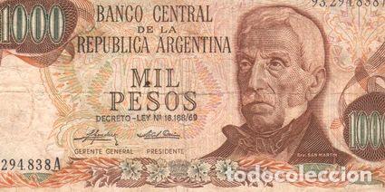Medaglie tematiche: bottero 2438 billete de 1000 pesos ley ano 1975 b