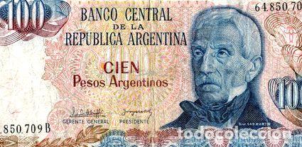 Medaglie tematiche: billete 100 pesos argentinos don jose de san martin serie b