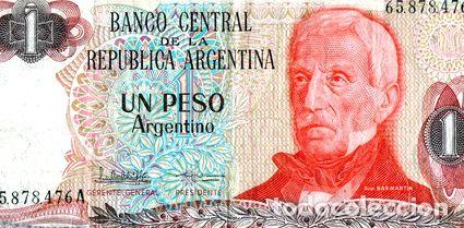 Medaglie tematiche: billete un peso argentino don jose de san martin serie a