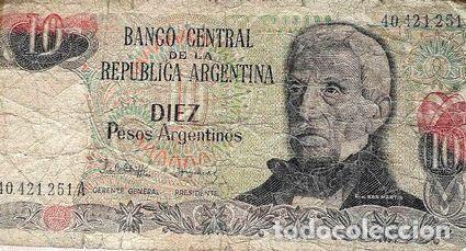 Medaglie tematiche: billete 10 argentinos 19831985 no hago