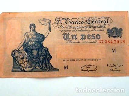 Thematische Medaillen: 2 billetes 1 peso moneda nacional ley 1296213571 muy buenos