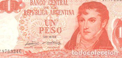 Thematische Medaillen: bottero 2306 billete de 1 peso ley 18188 ano 1971 xf