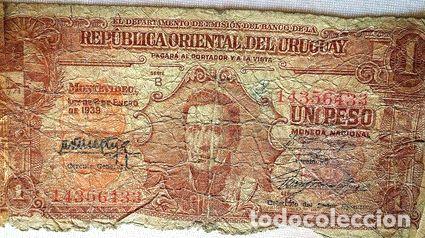 Thematische Medaillen: billete de 1 peso uruguayo ley 2 1 1939 no hago