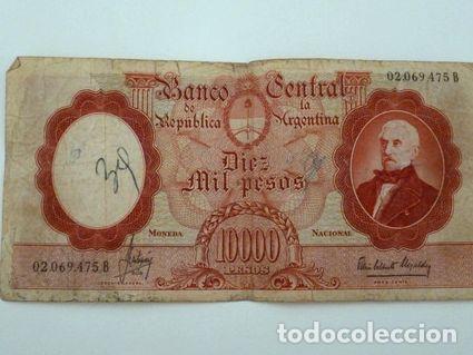 Thematische Medaillen: billete moneda nacional 10000 pesos serie b estado bueno