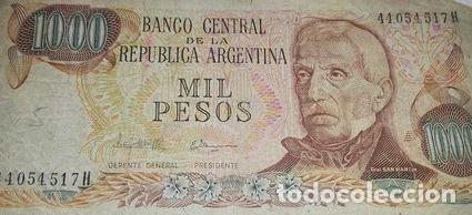 Thematische Medaillen: billete 1000 pesos ley don jose de san martin serie h